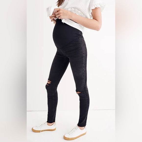 Madewell Maternity Over The BellySkinny Jeans in Black Sea Size 28